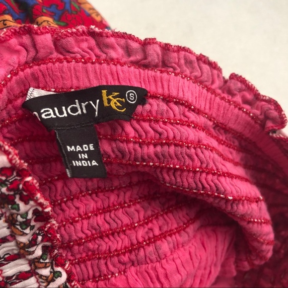 Chaudry KC pink multicolored boho patterned tiered maxi skirt - Picture 2 of 5